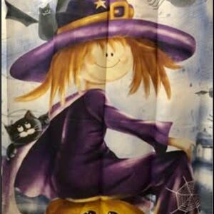 SHOWER CURTAIN HALLOWEEN WITCH PUMPKIN BATS DESIGN BATHROOM